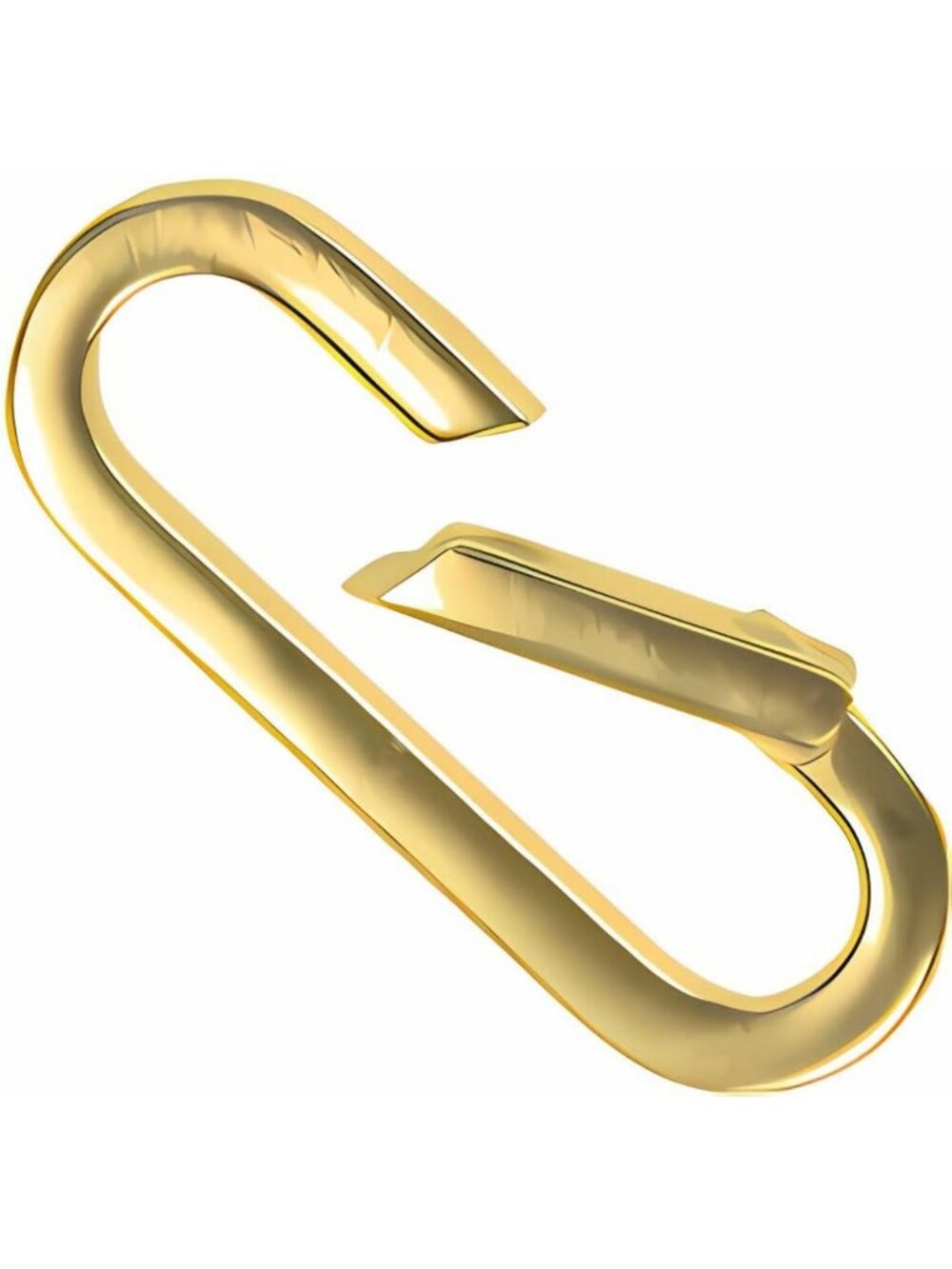 14K Gold Plated Sterling Silver Carabiner Clasp - Oval Flat Spring Bail for